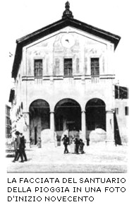 La facciata del Santuario della Pioggia, dove ha sede A.S.I.A., in una foto d'inizio Novecento